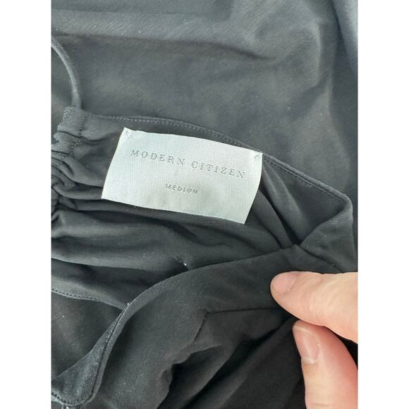 Modern Citizen Women’s sz M Liliana Black Cupro Slinky Midi Dress Lace Up Back - Picture 9 of 13